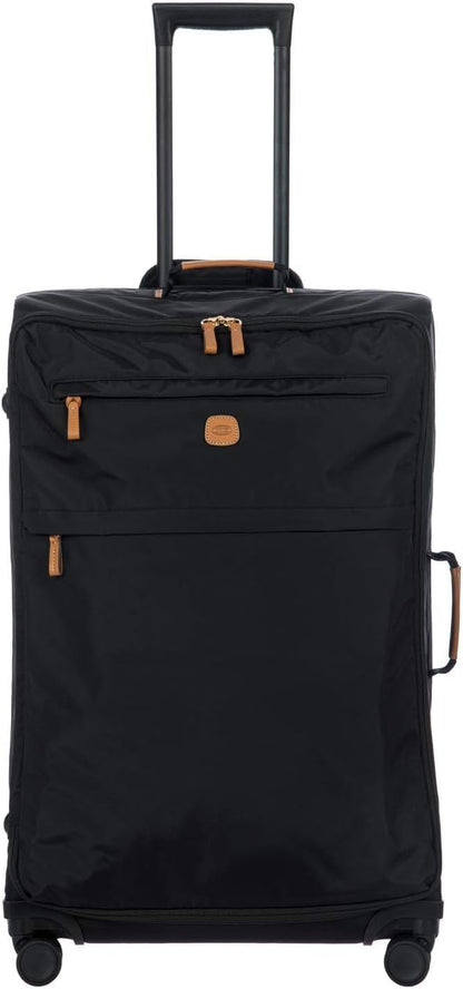 X-Travel 21” Carry-On Spinner – Airline Approved Luxury Softside Luggage with 360° Wheels, Recycled Water-Resistant Fabric, Interior Pockets, and Leather Details – Navy