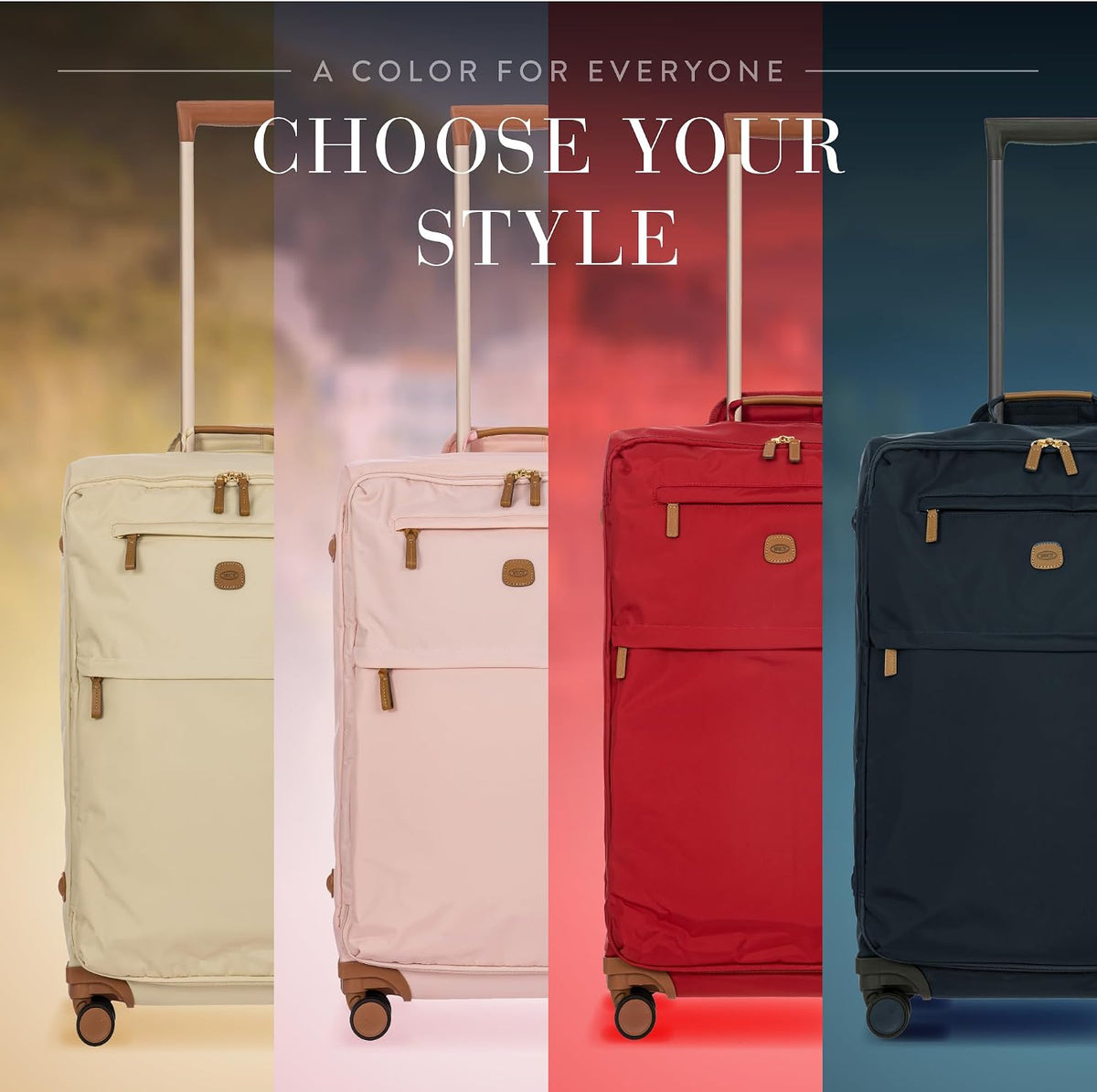 X-Travel 21” Carry-On Spinner – Airline Approved Luxury Softside Luggage with 360° Wheels, Recycled Water-Resistant Fabric, Interior Pockets, and Leather Details – Navy
