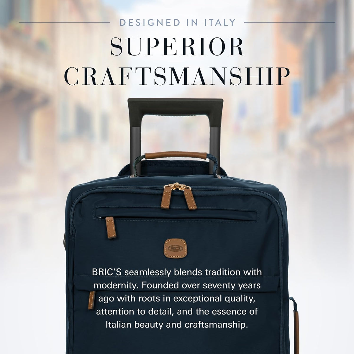 X-Travel 21” Carry-On Spinner – Airline Approved Luxury Softside Luggage with 360° Wheels, Recycled Water-Resistant Fabric, Interior Pockets, and Leather Details – Navy