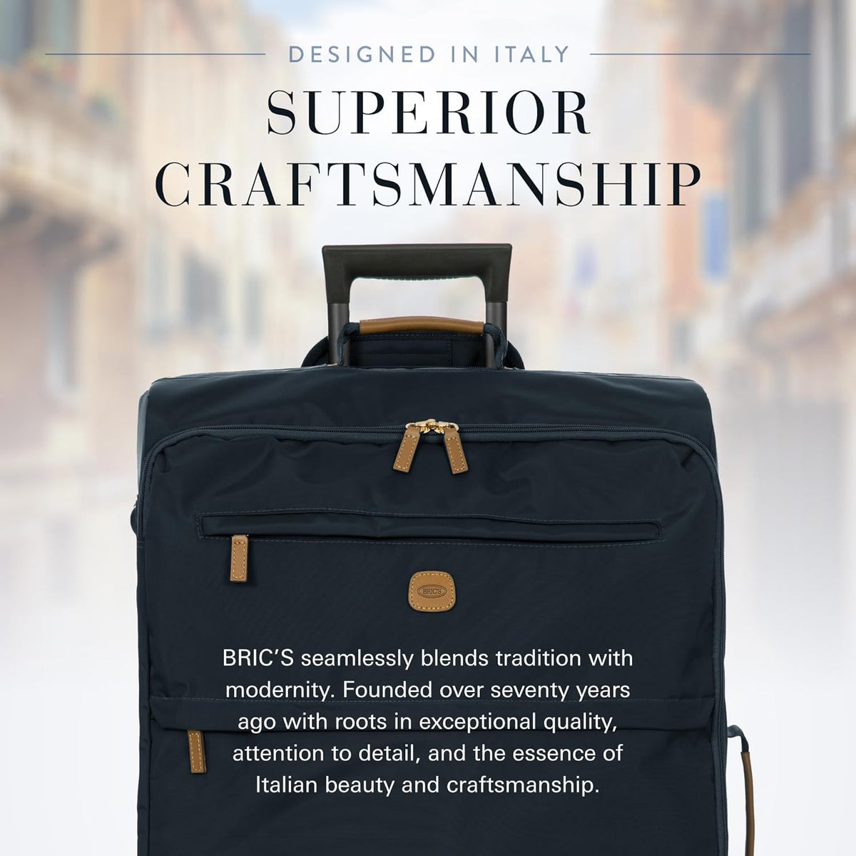X-Travel 21” Carry-On Spinner – Airline Approved Luxury Softside Luggage with 360° Wheels, Recycled Water-Resistant Fabric, Interior Pockets, and Leather Details – Navy