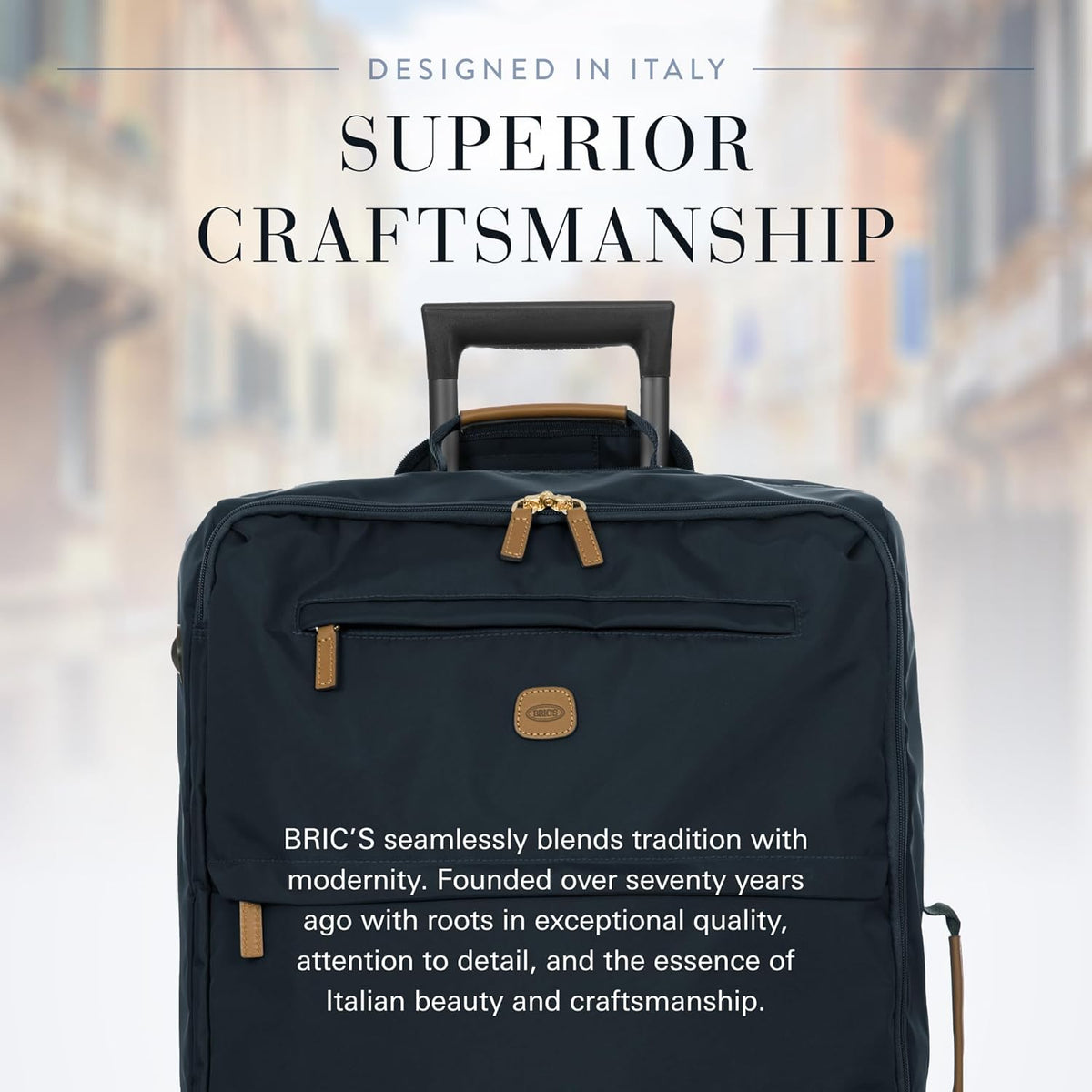 X-Travel 21” Carry-On Spinner – Airline Approved Luxury Softside Luggage with 360° Wheels, Recycled Water-Resistant Fabric, Interior Pockets, and Leather Details – Navy