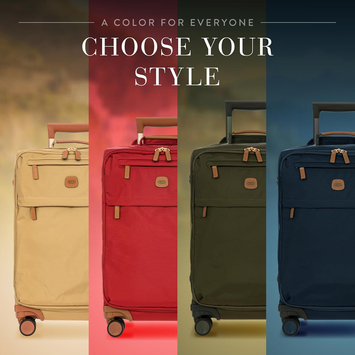 X-Travel 21” Carry-On Spinner – Airline Approved Luxury Softside Luggage with 360° Wheels, Recycled Water-Resistant Fabric, Interior Pockets, and Leather Details – Navy