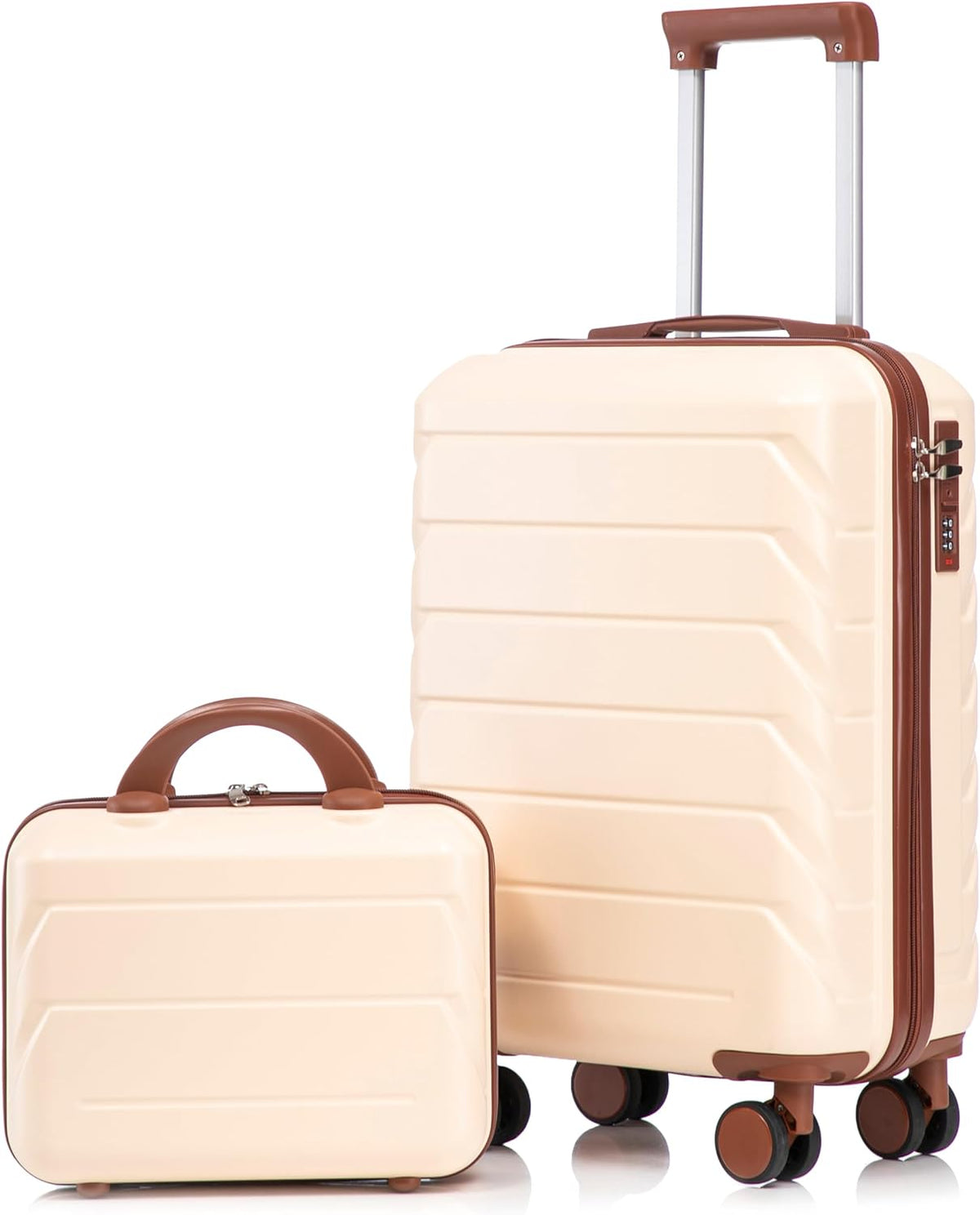 22x14x9 Airline Approved Carry On Luggage with 14'' Case - Bussiness Suitcase with Front Laptop Compartment, Hard Shell Suitcases with Spinner Wheels & Lock for Travel, Men/Women (Navy)