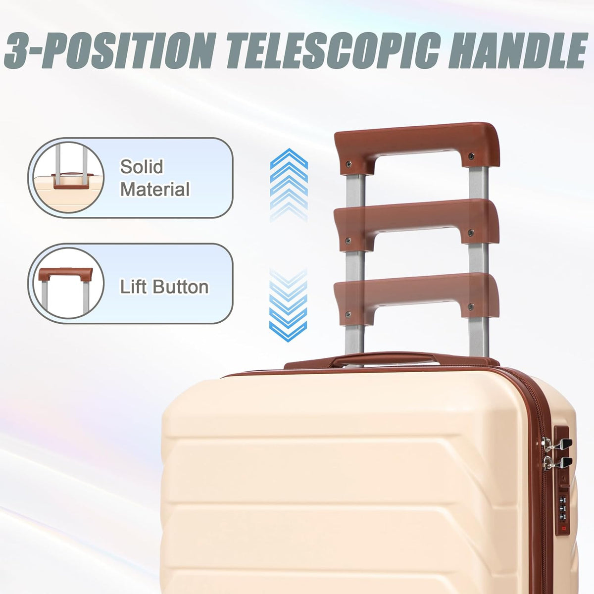 22x14x9 Airline Approved Carry On Luggage with 14'' Case - Bussiness Suitcase with Front Laptop Compartment, Hard Shell Suitcases with Spinner Wheels & Lock for Travel, Men/Women (Navy)