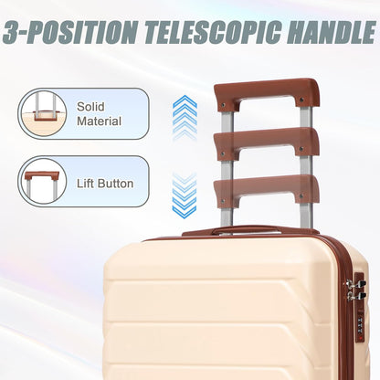 22x14x9 Airline Approved Carry On Luggage with 14'' Case - Bussiness Suitcase with Front Laptop Compartment, Hard Shell Suitcases with Spinner Wheels & Lock for Travel, Men/Women (Navy)