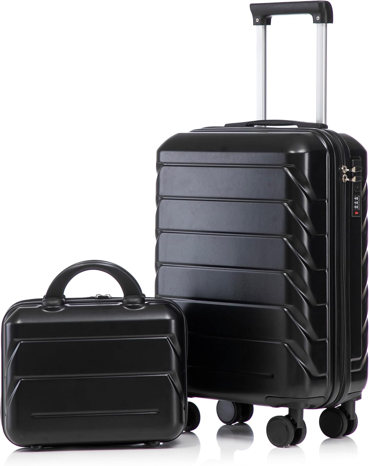22x14x9 Airline Approved Carry On Luggage with 14'' Case - Bussiness Suitcase with Front Laptop Compartment, Hard Shell Suitcases with Spinner Wheels & Lock for Travel, Men/Women (Navy)