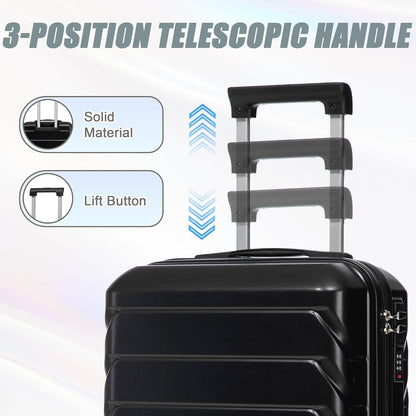22x14x9 Airline Approved Carry On Luggage with 14'' Case - Bussiness Suitcase with Front Laptop Compartment, Hard Shell Suitcases with Spinner Wheels & Lock for Travel, Men/Women (Navy)