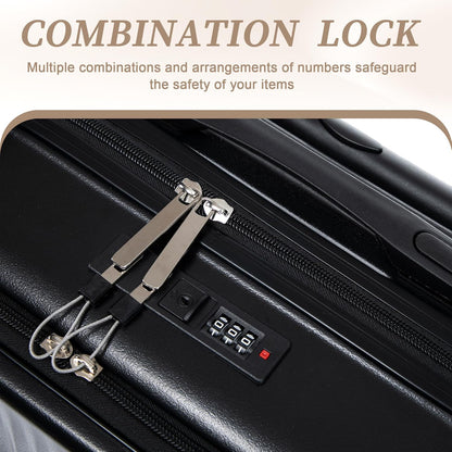 22x14x9 Airline Approved Carry On Luggage with 14'' Case - Bussiness Suitcase with Front Laptop Compartment, Hard Shell Suitcases with Spinner Wheels & Lock for Travel, Men/Women (Navy)