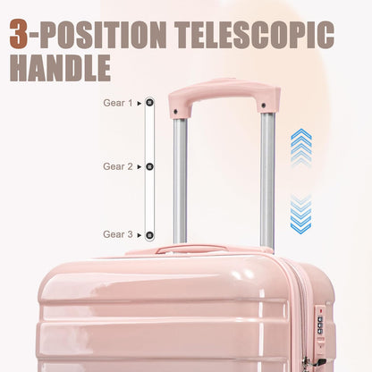 22x14x9 Airline Approved Carry On Luggage with 14'' Case - Bussiness Suitcase with Front Laptop Compartment, Hard Shell Suitcases with Spinner Wheels & Lock for Travel, Men/Women (Navy)