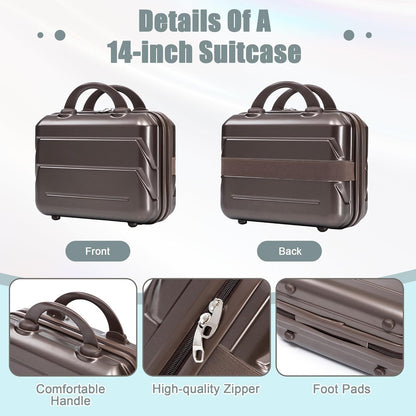 22x14x9 Airline Approved Carry On Luggage with 14'' Case - Bussiness Suitcase with Front Laptop Compartment, Hard Shell Suitcases with Spinner Wheels & Lock for Travel, Men/Women (Navy)