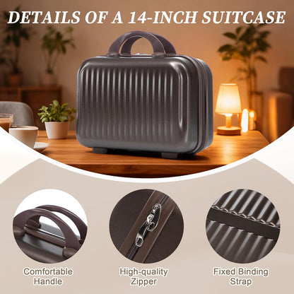 22x14x9 Airline Approved Carry On Luggage with 14'' Case - Bussiness Suitcase with Front Laptop Compartment, Hard Shell Suitcases with Spinner Wheels & Lock for Travel, Men/Women (Navy)