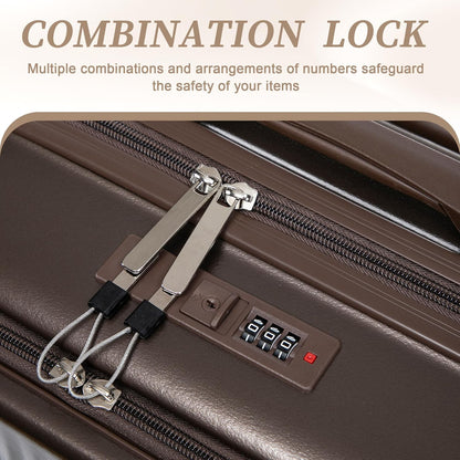 22x14x9 Airline Approved Carry On Luggage with 14'' Case - Bussiness Suitcase with Front Laptop Compartment, Hard Shell Suitcases with Spinner Wheels & Lock for Travel, Men/Women (Navy)