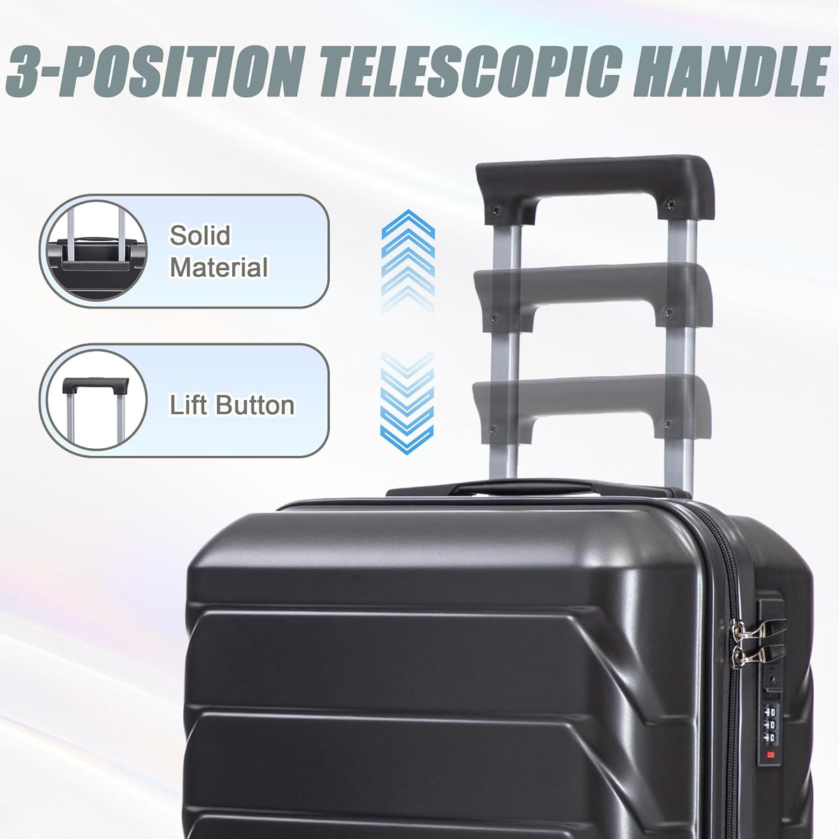 22x14x9 Airline Approved Carry On Luggage with 14'' Case - Bussiness Suitcase with Front Laptop Compartment, Hard Shell Suitcases with Spinner Wheels & Lock for Travel, Men/Women (Navy)