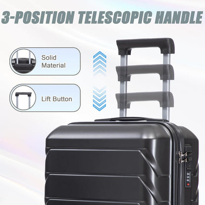 22x14x9 Airline Approved Carry On Luggage with 14'' Case - Bussiness Suitcase with Front Laptop Compartment, Hard Shell Suitcases with Spinner Wheels & Lock for Travel, Men/Women (Navy)