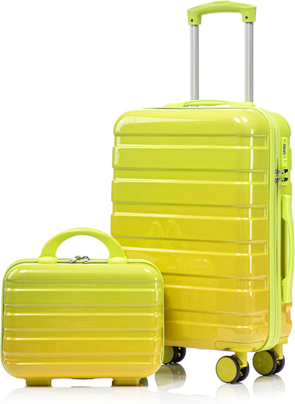 22x14x9 Airline Approved Carry On Luggage with 14'' Case - Bussiness Suitcase with Front Laptop Compartment, Hard Shell Suitcases with Spinner Wheels & Lock for Travel, Men/Women (Navy)