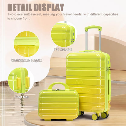 22x14x9 Airline Approved Carry On Luggage with 14'' Case - Bussiness Suitcase with Front Laptop Compartment, Hard Shell Suitcases with Spinner Wheels & Lock for Travel, Men/Women (Navy)