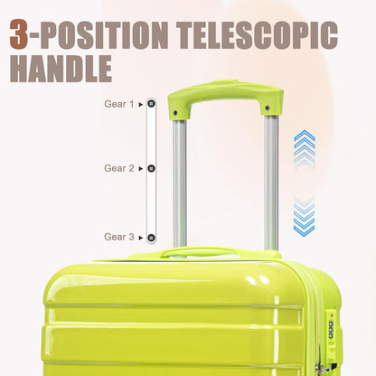 22x14x9 Airline Approved Carry On Luggage with 14'' Case - Bussiness Suitcase with Front Laptop Compartment, Hard Shell Suitcases with Spinner Wheels & Lock for Travel, Men/Women (Navy)