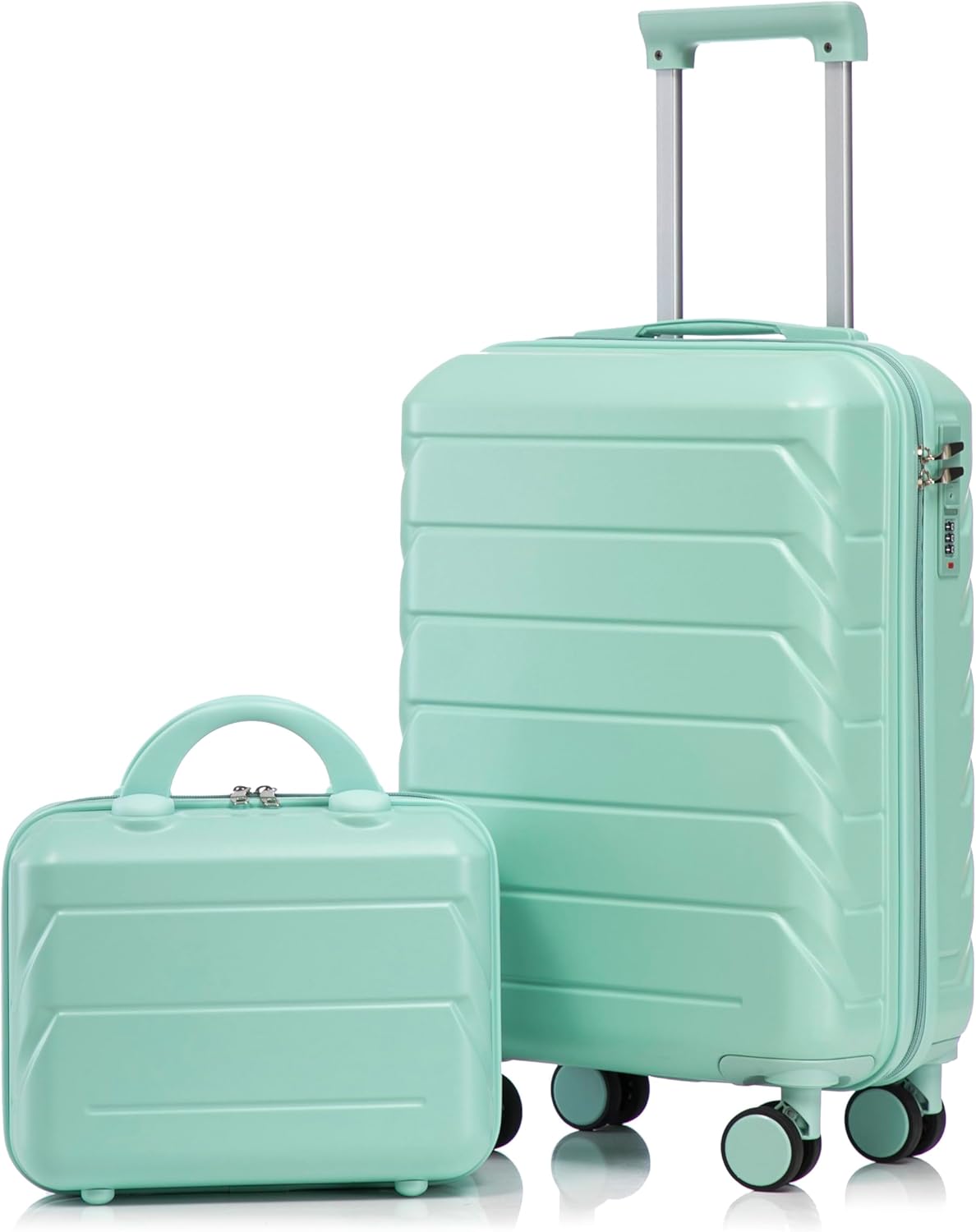22x14x9 Airline Approved Carry On Luggage with 14'' Case - Bussiness Suitcase with Front Laptop Compartment, Hard Shell Suitcases with Spinner Wheels & Lock for Travel, Men/Women (Navy)