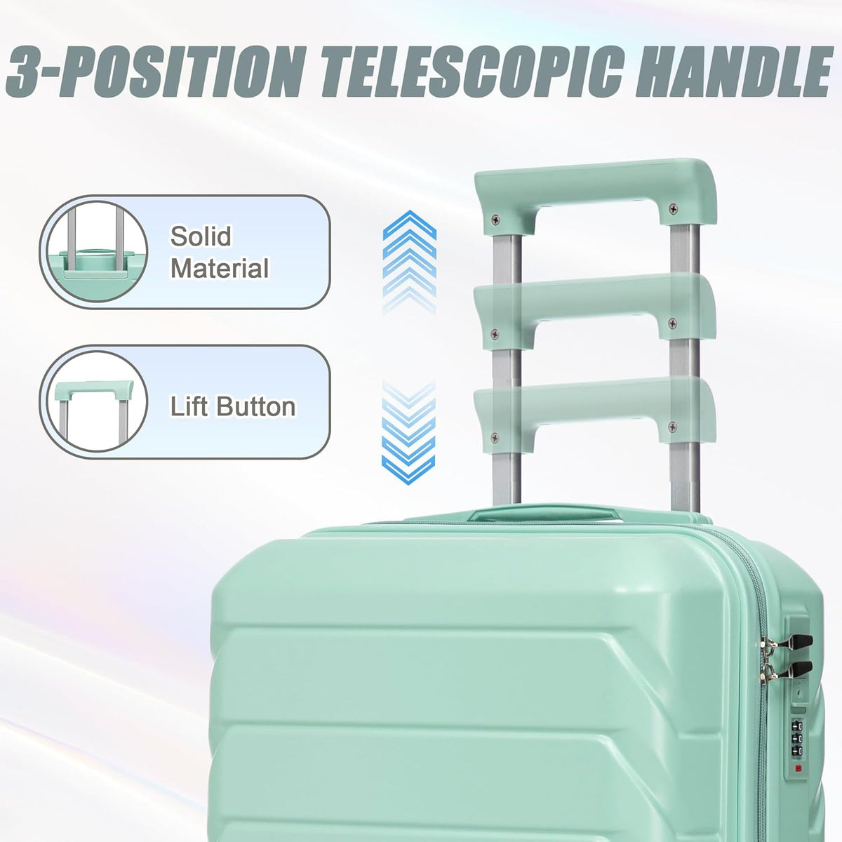 22x14x9 Airline Approved Carry On Luggage with 14'' Case - Bussiness Suitcase with Front Laptop Compartment, Hard Shell Suitcases with Spinner Wheels & Lock for Travel, Men/Women (Navy)