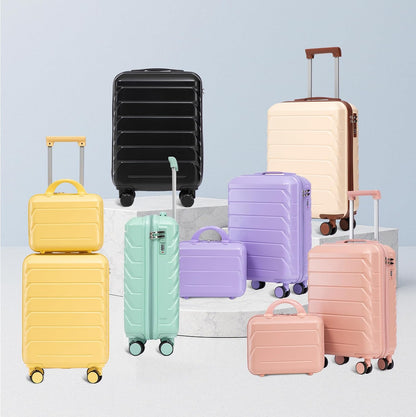 22x14x9 Airline Approved Carry On Luggage with 14'' Case - Bussiness Suitcase with Front Laptop Compartment, Hard Shell Suitcases with Spinner Wheels & Lock for Travel, Men/Women (Navy)