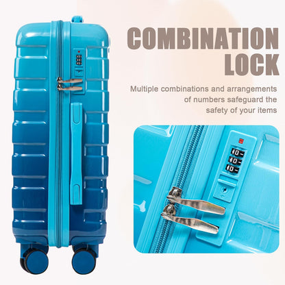 22x14x9 Airline Approved Carry On Luggage with 14'' Case - Bussiness Suitcase with Front Laptop Compartment, Hard Shell Suitcases with Spinner Wheels & Lock for Travel, Men/Women (Navy)