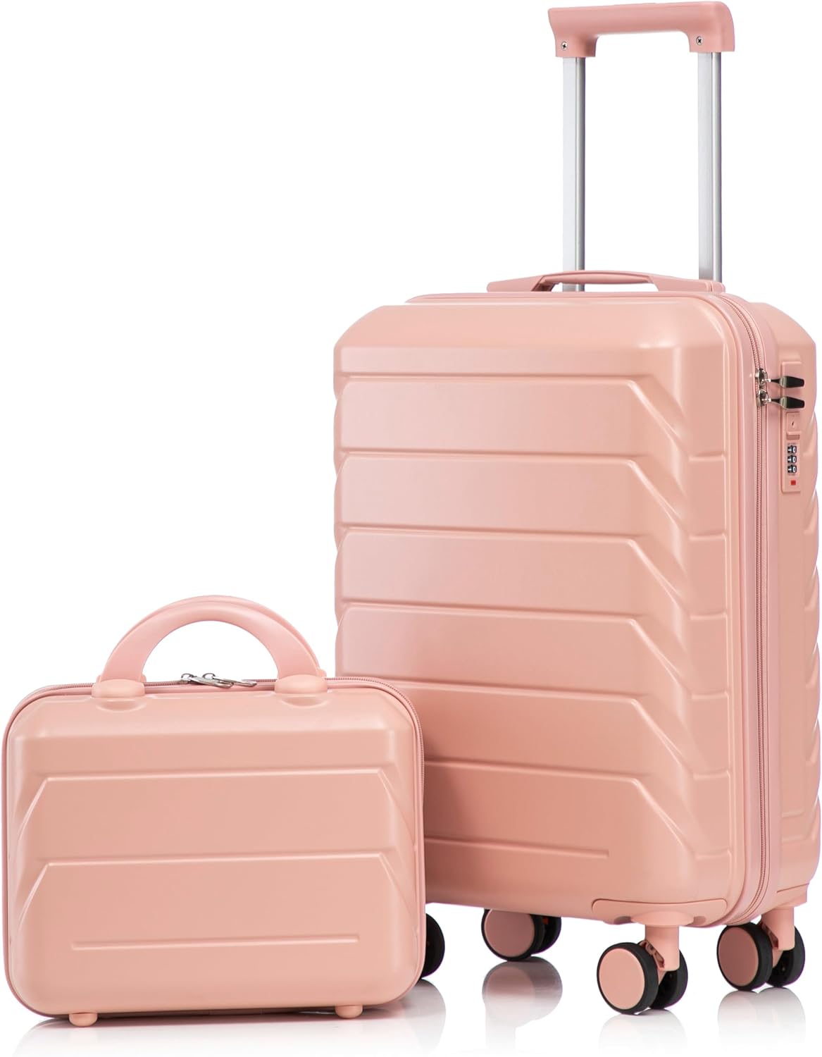22x14x9 Airline Approved Carry On Luggage with 14'' Case - Bussiness Suitcase with Front Laptop Compartment, Hard Shell Suitcases with Spinner Wheels & Lock for Travel, Men/Women (Navy)