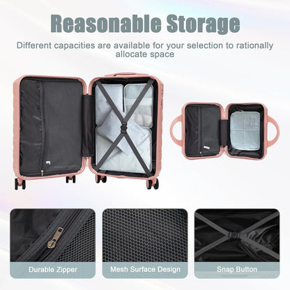 22x14x9 Airline Approved Carry On Luggage with 14'' Case - Bussiness Suitcase with Front Laptop Compartment, Hard Shell Suitcases with Spinner Wheels & Lock for Travel, Men/Women (Navy)