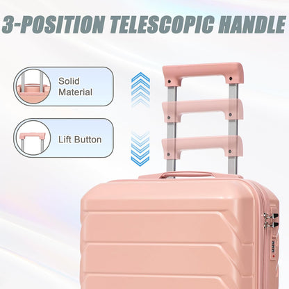 22x14x9 Airline Approved Carry On Luggage with 14'' Case - Bussiness Suitcase with Front Laptop Compartment, Hard Shell Suitcases with Spinner Wheels & Lock for Travel, Men/Women (Navy)