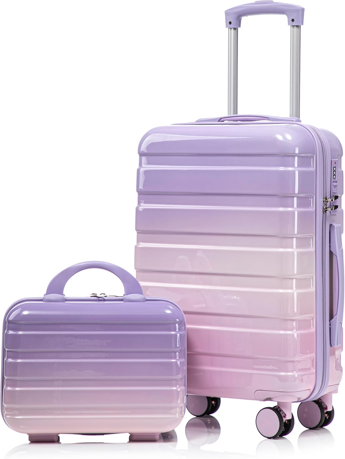 22x14x9 Airline Approved Carry On Luggage with 14'' Case - Bussiness Suitcase with Front Laptop Compartment, Hard Shell Suitcases with Spinner Wheels & Lock for Travel, Men/Women (Navy)