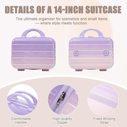 22x14x9 Airline Approved Carry On Luggage with 14'' Case - Bussiness Suitcase with Front Laptop Compartment, Hard Shell Suitcases with Spinner Wheels & Lock for Travel, Men/Women (Navy)