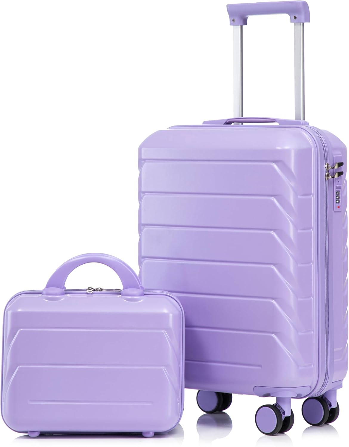 22x14x9 Airline Approved Carry On Luggage with 14'' Case - Bussiness Suitcase with Front Laptop Compartment, Hard Shell Suitcases with Spinner Wheels & Lock for Travel, Men/Women (Navy)