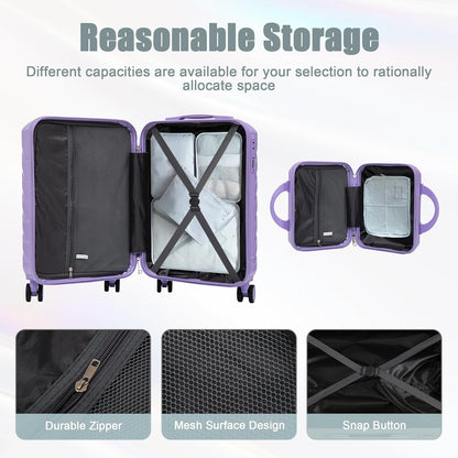 22x14x9 Airline Approved Carry On Luggage with 14'' Case - Bussiness Suitcase with Front Laptop Compartment, Hard Shell Suitcases with Spinner Wheels & Lock for Travel, Men/Women (Navy)