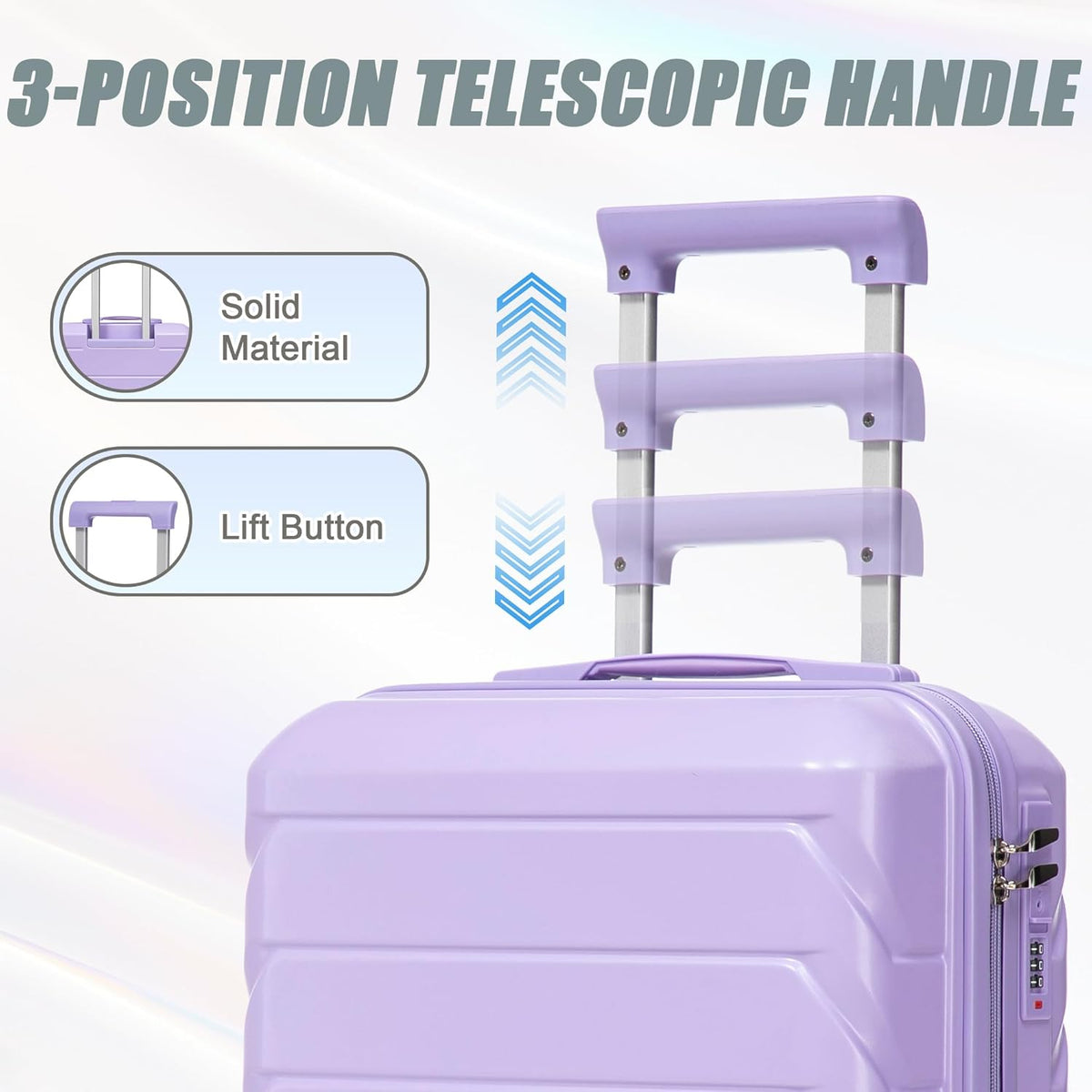 22x14x9 Airline Approved Carry On Luggage with 14'' Case - Bussiness Suitcase with Front Laptop Compartment, Hard Shell Suitcases with Spinner Wheels & Lock for Travel, Men/Women (Navy)