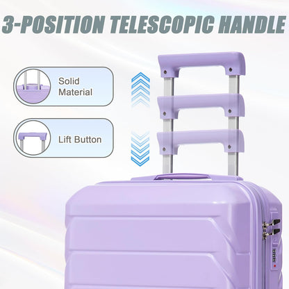 22x14x9 Airline Approved Carry On Luggage with 14'' Case - Bussiness Suitcase with Front Laptop Compartment, Hard Shell Suitcases with Spinner Wheels & Lock for Travel, Men/Women (Navy)