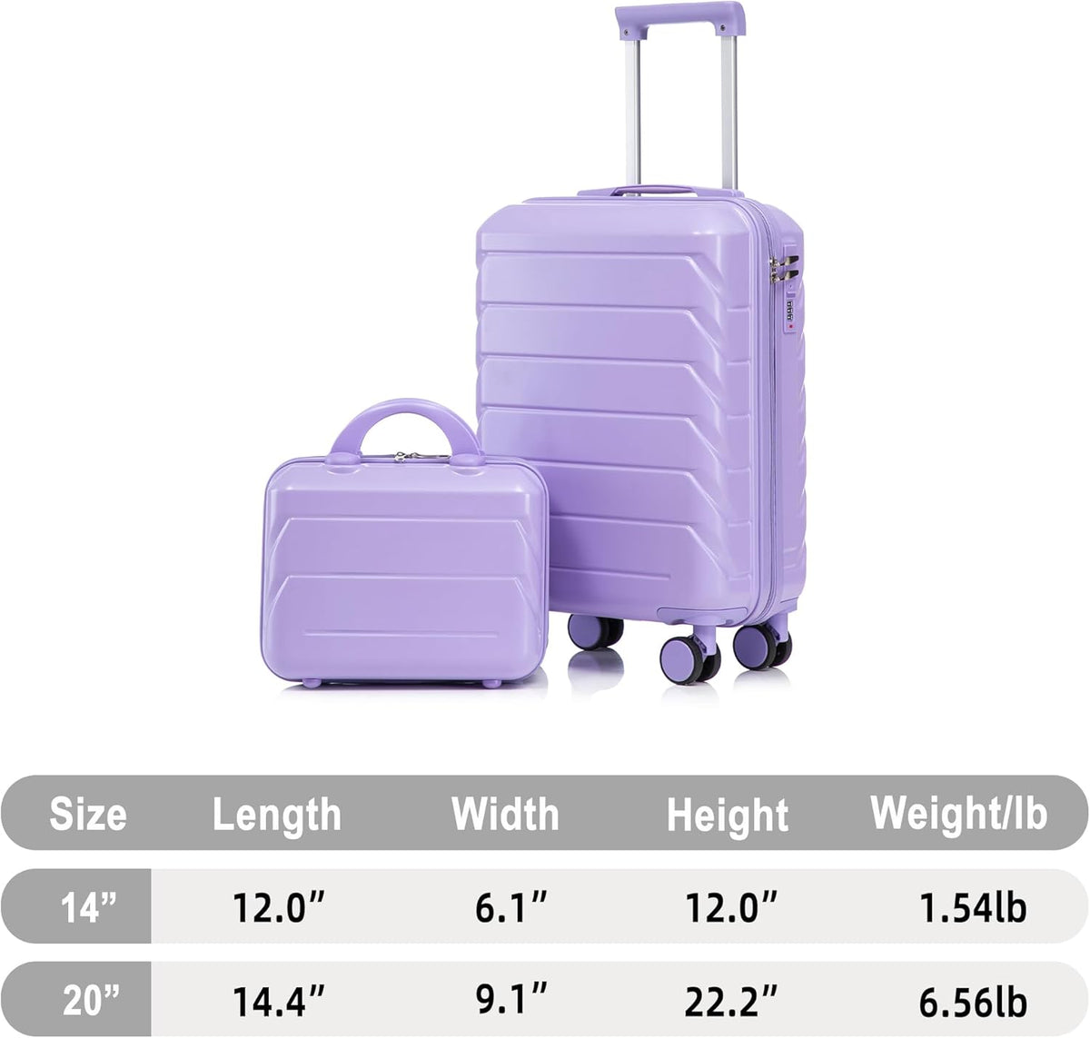 22x14x9 Airline Approved Carry On Luggage with 14'' Case - Bussiness Suitcase with Front Laptop Compartment, Hard Shell Suitcases with Spinner Wheels & Lock for Travel, Men/Women (Navy)