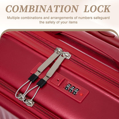 22x14x9 Airline Approved Carry On Luggage with 14'' Case - Bussiness Suitcase with Front Laptop Compartment, Hard Shell Suitcases with Spinner Wheels & Lock for Travel, Men/Women (Navy)