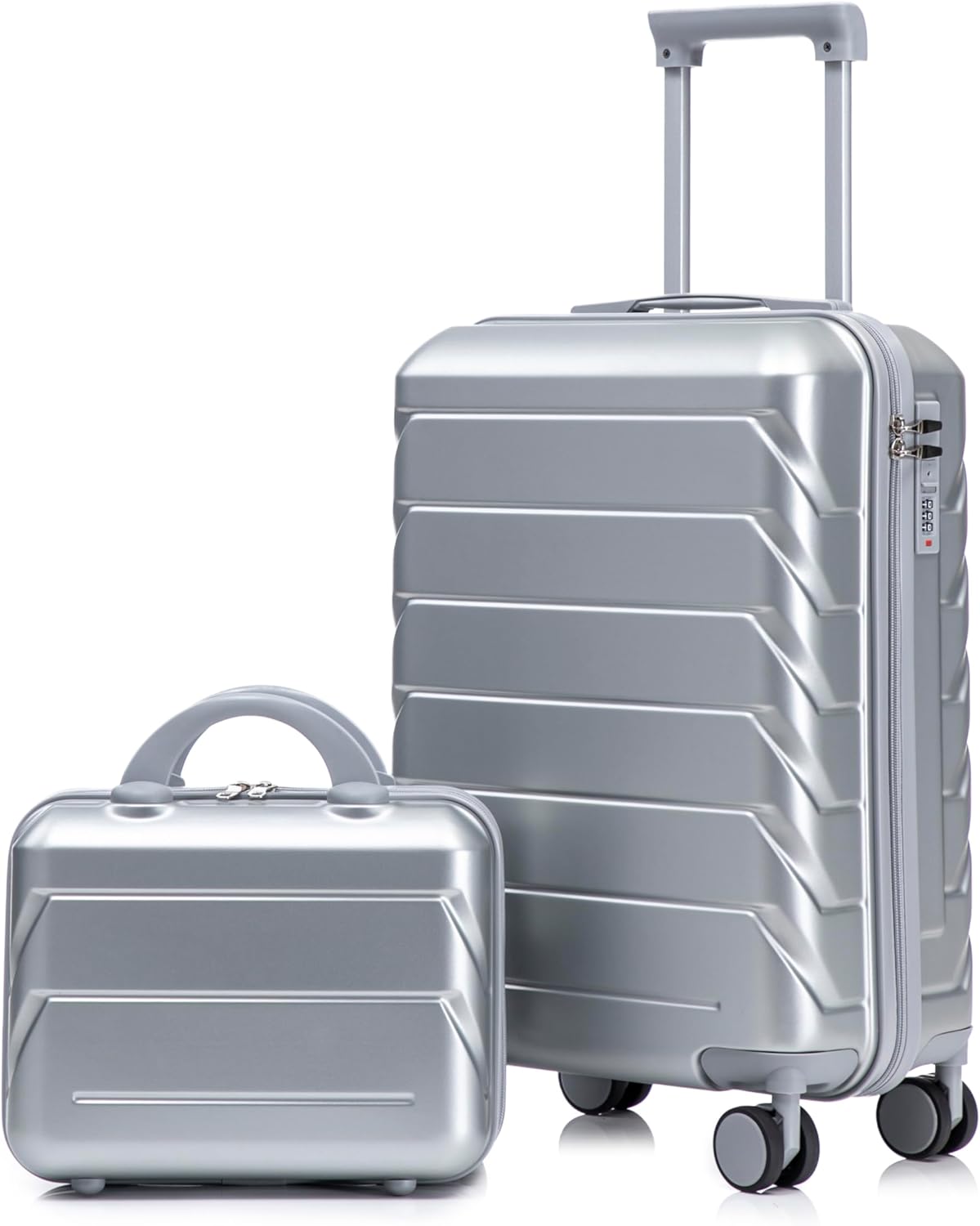 22x14x9 Airline Approved Carry On Luggage with 14'' Case - Bussiness Suitcase with Front Laptop Compartment, Hard Shell Suitcases with Spinner Wheels & Lock for Travel, Men/Women (Navy)