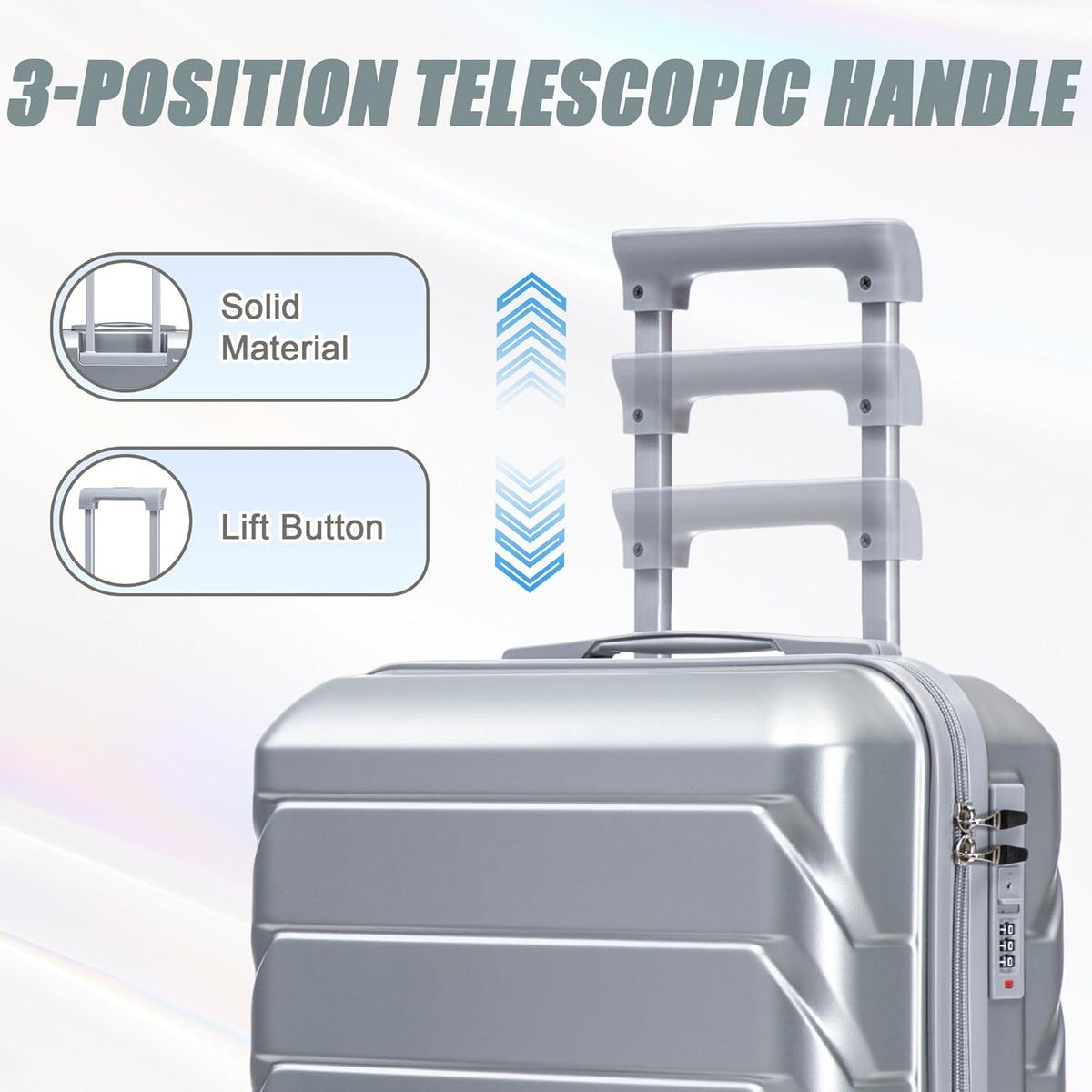22x14x9 Airline Approved Carry On Luggage with 14'' Case - Bussiness Suitcase with Front Laptop Compartment, Hard Shell Suitcases with Spinner Wheels & Lock for Travel, Men/Women (Navy)