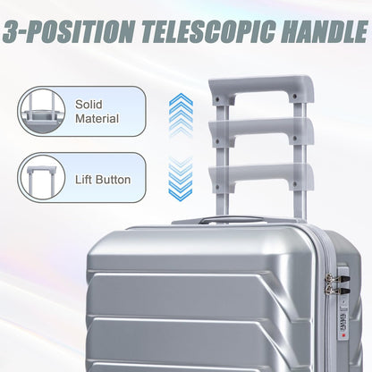 22x14x9 Airline Approved Carry On Luggage with 14'' Case - Bussiness Suitcase with Front Laptop Compartment, Hard Shell Suitcases with Spinner Wheels & Lock for Travel, Men/Women (Navy)