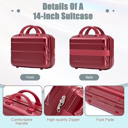 22x14x9 Airline Approved Carry On Luggage with 14'' Case - Bussiness Suitcase with Front Laptop Compartment, Hard Shell Suitcases with Spinner Wheels & Lock for Travel, Men/Women (Navy)