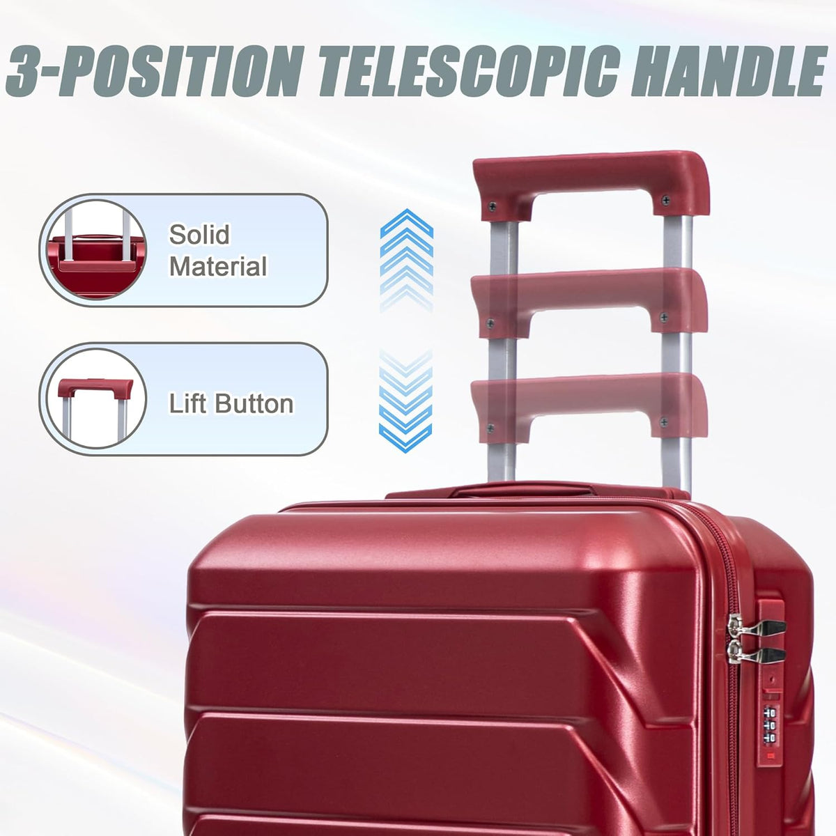 22x14x9 Airline Approved Carry On Luggage with 14'' Case - Bussiness Suitcase with Front Laptop Compartment, Hard Shell Suitcases with Spinner Wheels & Lock for Travel, Men/Women (Navy)
