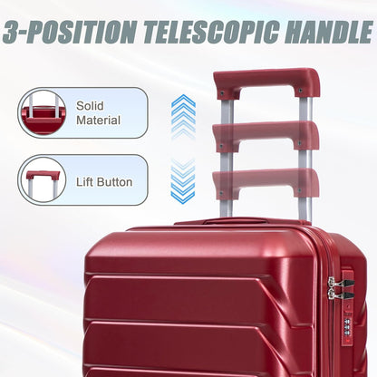 22x14x9 Airline Approved Carry On Luggage with 14'' Case - Bussiness Suitcase with Front Laptop Compartment, Hard Shell Suitcases with Spinner Wheels & Lock for Travel, Men/Women (Navy)