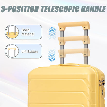 22x14x9 Airline Approved Carry On Luggage with 14'' Case - Bussiness Suitcase with Front Laptop Compartment, Hard Shell Suitcases with Spinner Wheels & Lock for Travel, Men/Women (Navy)