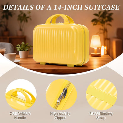 22x14x9 Airline Approved Carry On Luggage with 14'' Case - Bussiness Suitcase with Front Laptop Compartment, Hard Shell Suitcases with Spinner Wheels & Lock for Travel, Men/Women (Navy)