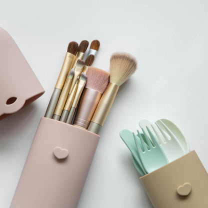 Silicone Makeup Brush Holder, Travel Makeup Brush Case, Portable Makeup Bag Cosmetic Pouch, Anti-Fall Out Cover, Waterproof, Travel Essentials