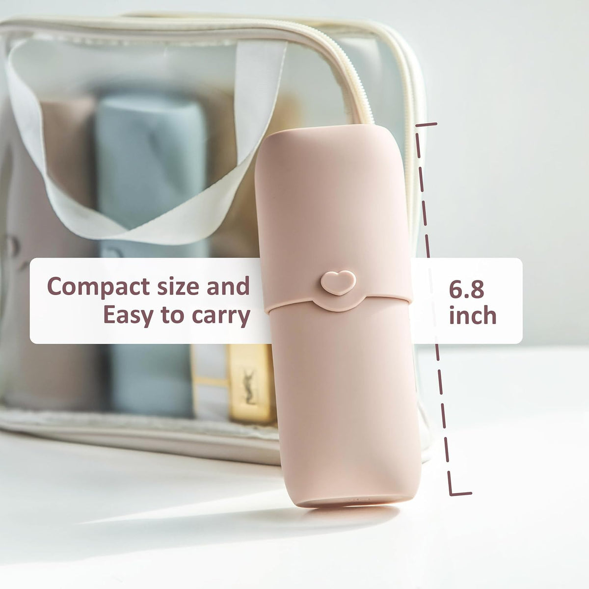 Silicone Makeup Brush Holder, Travel Makeup Brush Case, Portable Makeup Bag Cosmetic Pouch, Anti-Fall Out Cover, Waterproof, Travel Essentials