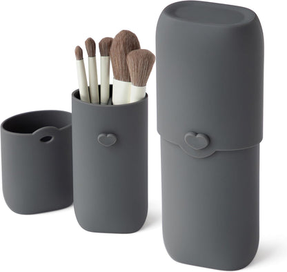Silicone Makeup Brush Holder, Travel Makeup Brush Case, Portable Makeup Bag Cosmetic Pouch, Anti-Fall Out Cover, Waterproof, Travel Essentials