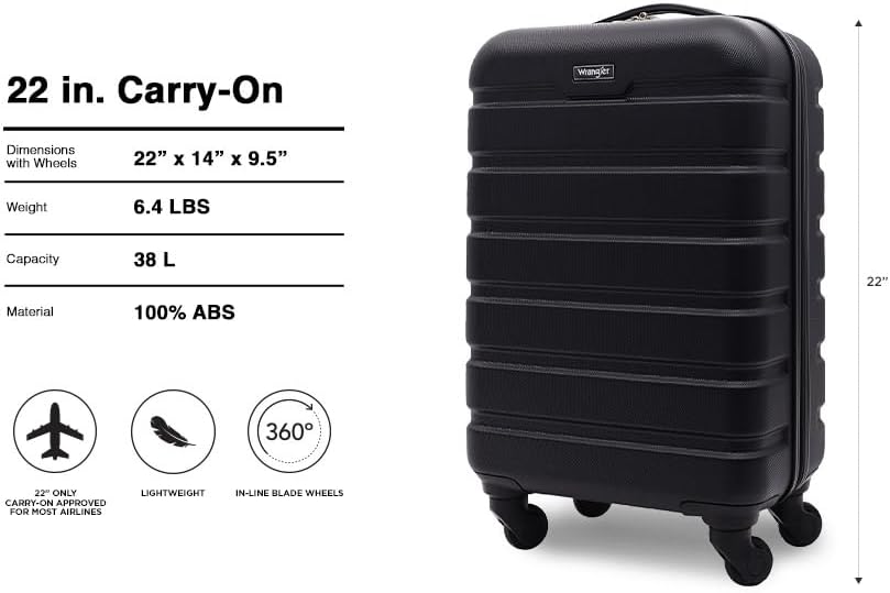 21.5" Spinner Carry-On Luggage, Navy Blue