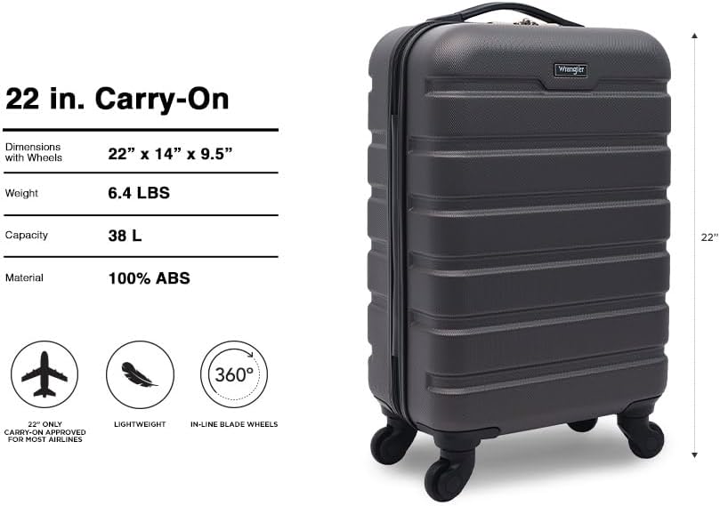 21.5" Spinner Carry-On Luggage, Navy Blue