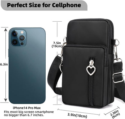 Small Crossbody Bag for Women - Mini Phone Purses with Crossbody Strap and Wallet - Nylon Arm Bag - Colors A